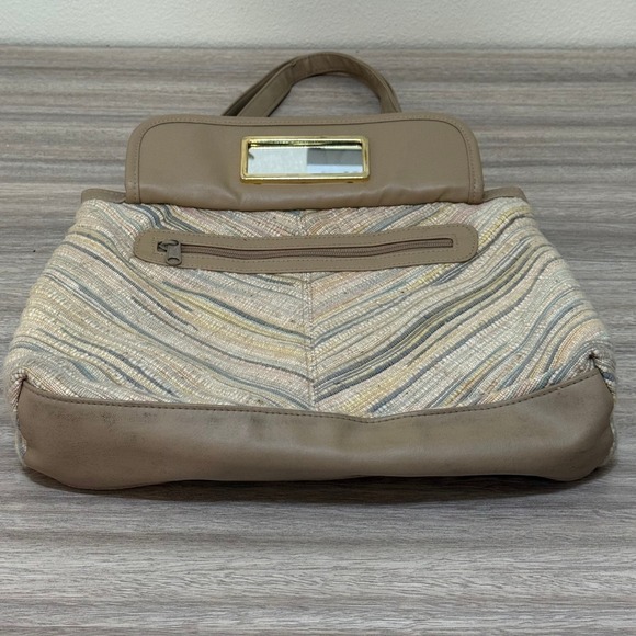 Valerie Barad Purse Women Taupe Beige Tapestry Pocketbook Shoulder Bag Retro - Picture 4 of 9